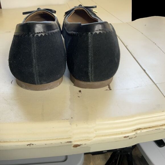 LANDS End Ballet Flats Black Suede and Leather  Size 9B - Picture 6 of 13